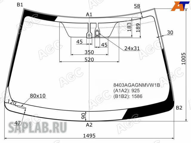 Купить запчасть AGC AUTOMOTIVE - 8403AGAGNMVW1B 