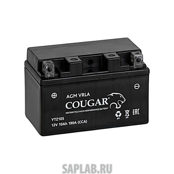 Купить COUGAR YTZ10S Аккумулятор мотоциклетный Cougar AGM YTZ10S 12V 10Ah (залит и готов к применению)