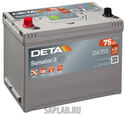 Купить DETA DA755 Аккумулятор автомобильный DETA DA755 75 Ач
