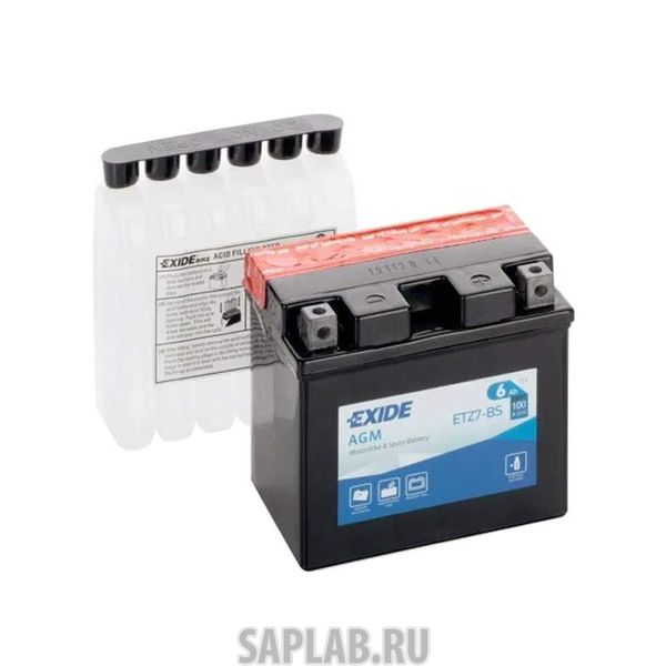 Купить EXIDE ETZ7BS Аккумулятор евро 6Ah 100A 115/70/105 moto AGM сухозар с упаковкой электролита EXIDE ETZ7BS