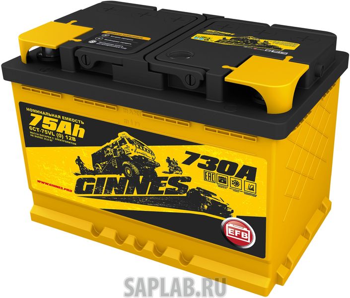 Купить GINNES GE7501 Аккумулятор автомобильный GINNES EFB 6CT-75.0 GE7501