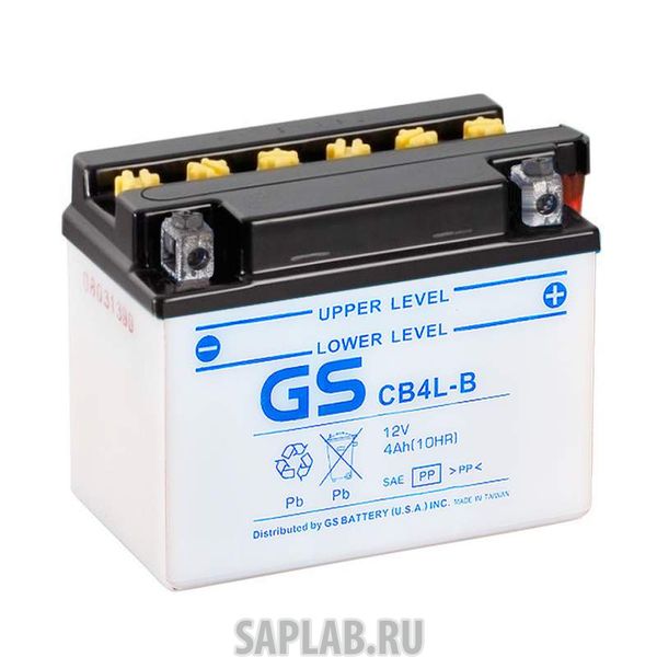 Купить GS_YUASA CB4LB Аккумулятор GS Yuasa CB4L-B 12В 4Ач 45CCA 121x71x94 мм Обратная (-+)