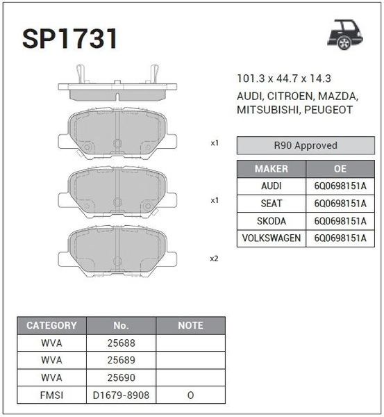 Купить запчасть SANGSIN - SP1731 