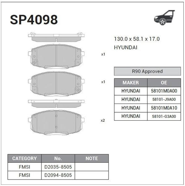 Купить запчасть SANGSIN - SP4098 