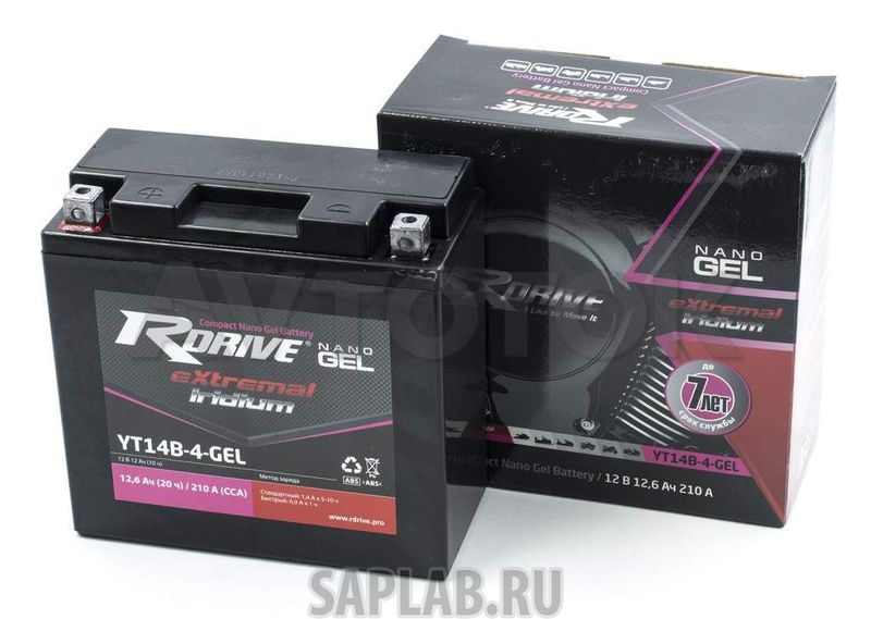 Купить RDRIVE RDRIVEYT14B4 Аккумулятор RDRIVE-YT14B-4 12В 12Ач 190CCA 150x69x145 мм Прямая (+-)