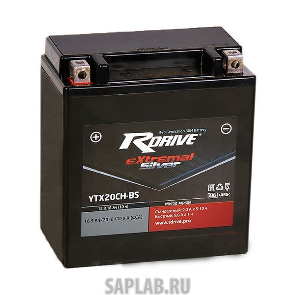 Купить RDRIVE RDRIVEYTX20CHBS Аккумулятор RDRIVE-YTX20CH-BS 12В 18Ач 270CCA 150x87x161 мм Прямая (+-)