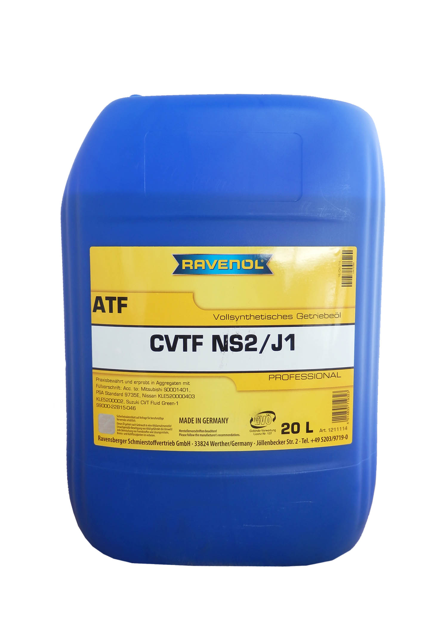 Купить Ravenol 4014835719323 Трансмиссионное масло CVTF NS2/J1 Fluid (20л) new